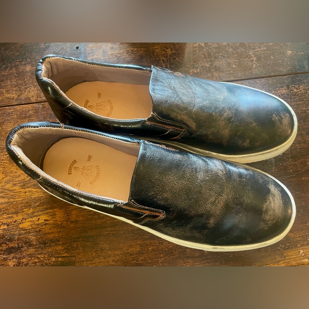 Bed Stu Harry Loafers Men’s‎ 11 Black Handwashed Leather Slip-On Dress Shoes